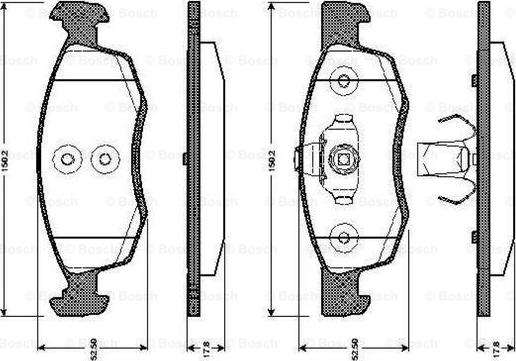 BOSCH 0 986 TB3 038 - Kit de plaquettes de frein, frein à disque cwaw.fr