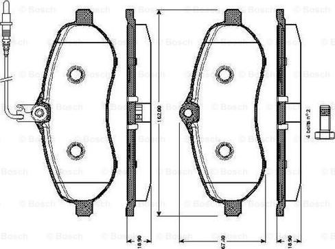 BOSCH 0 986 TB3 037 - Kit de plaquettes de frein, frein à disque cwaw.fr