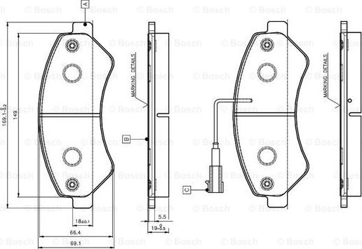 BOSCH 0 986 TB3 029 - Kit de plaquettes de frein, frein à disque cwaw.fr