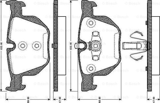 BOSCH 0 986 TB3 024 - Kit de plaquettes de frein, frein à disque cwaw.fr