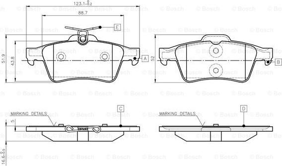 BOSCH 0 986 TB3 028 - Kit de plaquettes de frein, frein à disque cwaw.fr