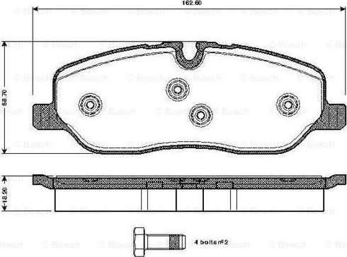 BOSCH 0 986 TB3 022 - Kit de plaquettes de frein, frein à disque cwaw.fr