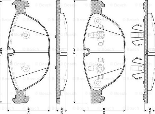 BOSCH 0 986 TB3 077 - Kit de plaquettes de frein, frein à disque cwaw.fr