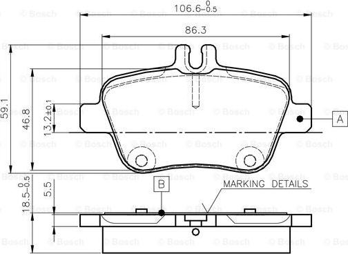 BOSCH 0 986 TB3 145 - Kit de plaquettes de frein, frein à disque cwaw.fr