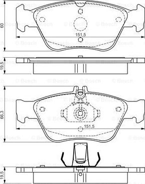 BOSCH 0 986 TB3 148 - Kit de plaquettes de frein, frein à disque cwaw.fr