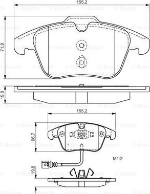 BOSCH 0 986 TB3 154 - Kit de plaquettes de frein, frein à disque cwaw.fr