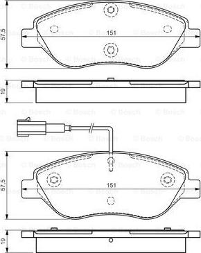 BOSCH 0 986 TB3 155 - Kit de plaquettes de frein, frein à disque cwaw.fr