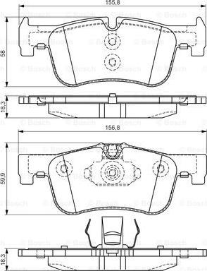 BOSCH 0 986 TB3 157 - Kit de plaquettes de frein, frein à disque cwaw.fr