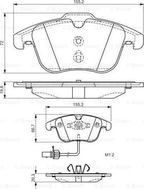 BOSCH 0 986 TB3 164 - Kit de plaquettes de frein, frein à disque cwaw.fr