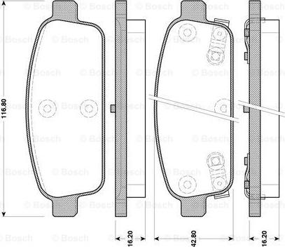 BOSCH 0 986 TB3 105 - Kit de plaquettes de frein, frein à disque cwaw.fr