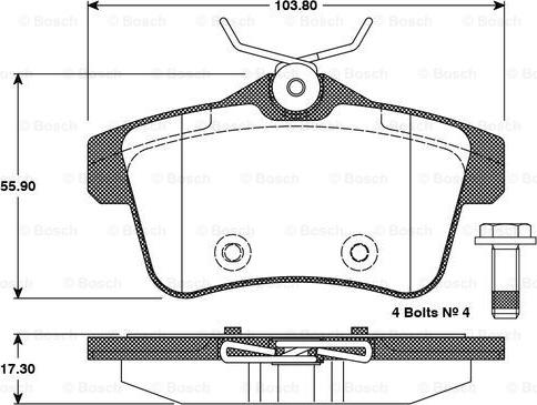 BOSCH 0 986 TB3 101 - Kit de plaquettes de frein, frein à disque cwaw.fr