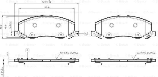 BOSCH 0 986 TB3 108 - Kit de plaquettes de frein, frein à disque cwaw.fr