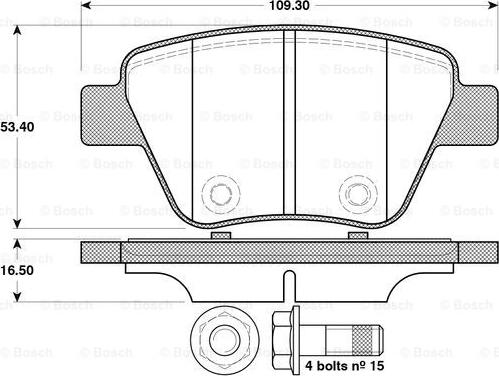 BOSCH 0 986 TB3 114 - Kit de plaquettes de frein, frein à disque cwaw.fr