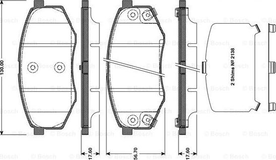 BOSCH 0 986 TB3 113 - Kit de plaquettes de frein, frein à disque cwaw.fr