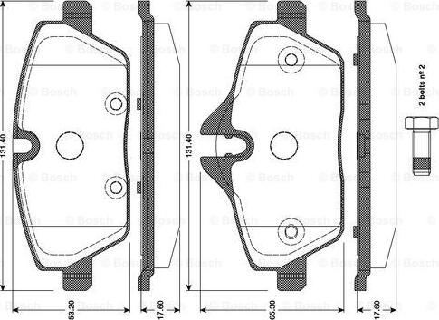 BOSCH 0 986 TB3 112 - Kit de plaquettes de frein, frein à disque cwaw.fr