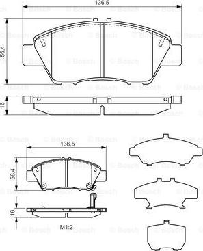 BOSCH 0 986 TB3 185 - Kit de plaquettes de frein, frein à disque cwaw.fr