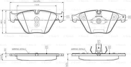 BOSCH 0 986 TB3 134 - Kit de plaquettes de frein, frein à disque cwaw.fr