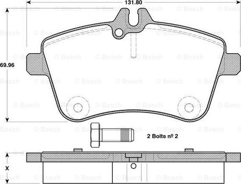 BOSCH 0 986 TB3 130 - Kit de plaquettes de frein, frein à disque cwaw.fr