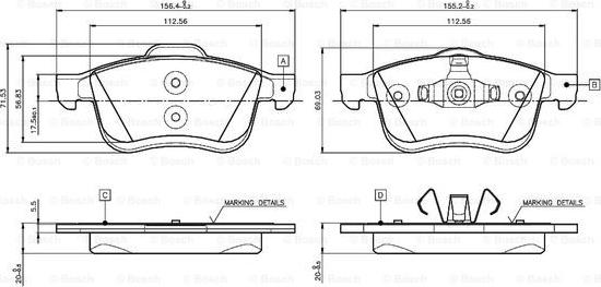 BOSCH 0 986 TB3 133 - Kit de plaquettes de frein, frein à disque cwaw.fr