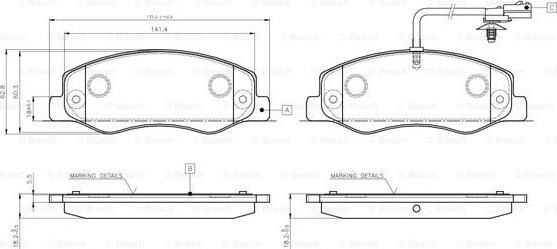 BOSCH 0 986 TB3 132 - Kit de plaquettes de frein, frein à disque cwaw.fr