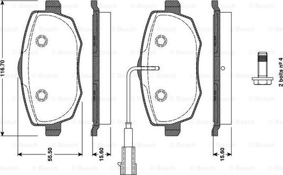 BOSCH 0 986 TB3 129 - Kit de plaquettes de frein, frein à disque cwaw.fr