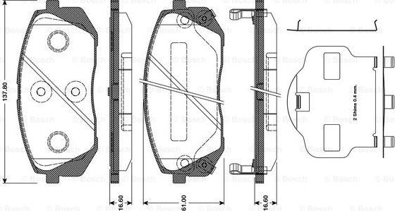 BOSCH 0 986 TB3 124 - Kit de plaquettes de frein, frein à disque cwaw.fr