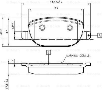 BOSCH 0 986 TB3 128 - Kit de plaquettes de frein, frein à disque cwaw.fr