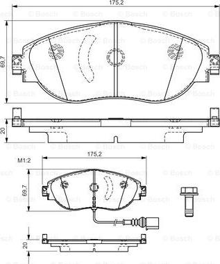 BOSCH 0 986 TB3 175 - Kit de plaquettes de frein, frein à disque cwaw.fr