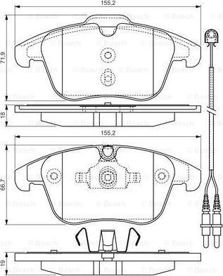 BOSCH 0 986 TB3 201 - Kit de plaquettes de frein, frein à disque cwaw.fr