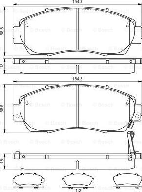 BOSCH 0 986 TB3 218 - Kit de plaquettes de frein, frein à disque cwaw.fr