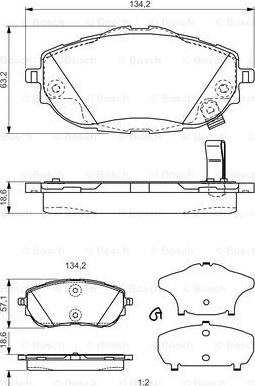 BOSCH 0 986 TB3 213 - Kit de plaquettes de frein, frein à disque cwaw.fr