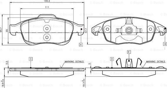 BOSCH 0 986 TB2 949 - Kit de plaquettes de frein, frein à disque cwaw.fr