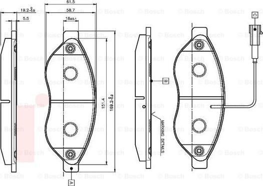 BOSCH 0 986 TB2 944 - Kit de plaquettes de frein, frein à disque cwaw.fr