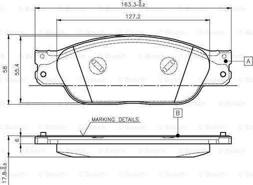 BOSCH 0 986 TB2 955 - Kit de plaquettes de frein, frein à disque cwaw.fr