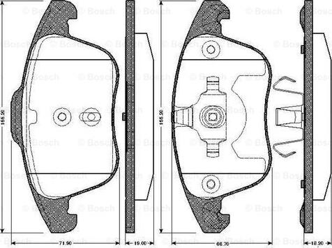 BOSCH 0 986 TB2 950 - Kit de plaquettes de frein, frein à disque cwaw.fr