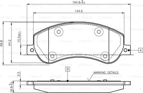 BOSCH 0 986 TB2 951 - Kit de plaquettes de frein, frein à disque cwaw.fr