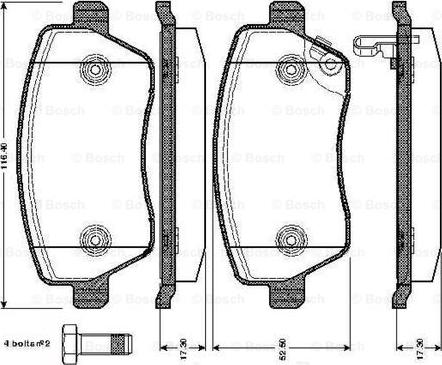 BOSCH 0 986 TB2 965 - Kit de plaquettes de frein, frein à disque cwaw.fr