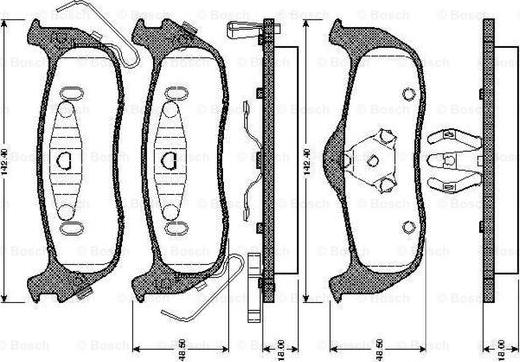 BOSCH 0 986 TB2 966 - Kit de plaquettes de frein, frein à disque cwaw.fr