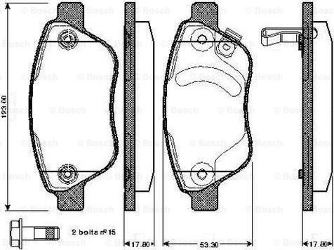 BOSCH 0 986 TB2 960 - Kit de plaquettes de frein, frein à disque cwaw.fr