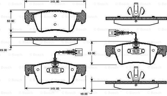 BOSCH 0 986 TB2 968 - Kit de plaquettes de frein, frein à disque cwaw.fr