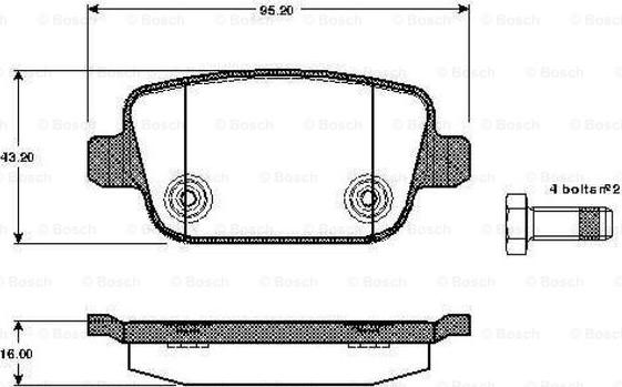 BOSCH 0 986 TB2 984 - Kit de plaquettes de frein, frein à disque cwaw.fr