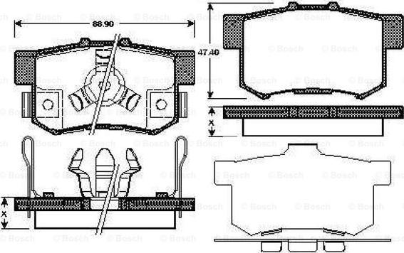 BOSCH 0 986 TB2 985 - Kit de plaquettes de frein, frein à disque cwaw.fr