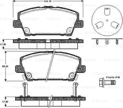 BOSCH 0 986 TB2 934 - Kit de plaquettes de frein, frein à disque cwaw.fr