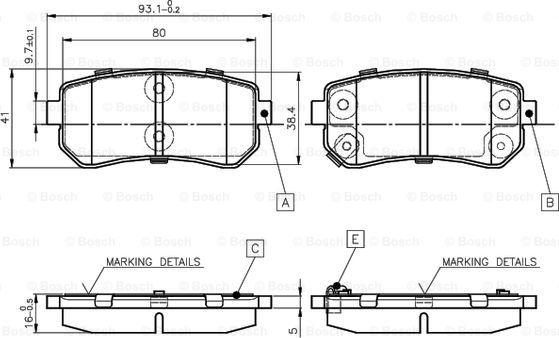 BOSCH 0 986 TB2 975 - Kit de plaquettes de frein, frein à disque cwaw.fr