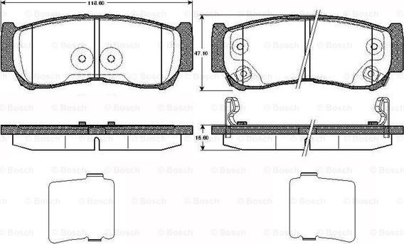 BOSCH 0 986 TB2 978 - Kit de plaquettes de frein, frein à disque cwaw.fr