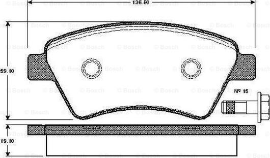 BOSCH 0 986 TB2 441 - Kit de plaquettes de frein, frein à disque cwaw.fr