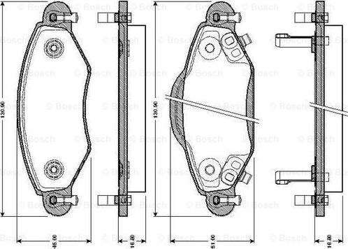 BOSCH 0 986 TB2 443 - Kit de plaquettes de frein, frein à disque cwaw.fr