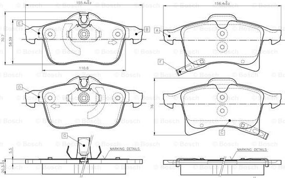 BOSCH 0 986 TB2 459 - Kit de plaquettes de frein, frein à disque cwaw.fr