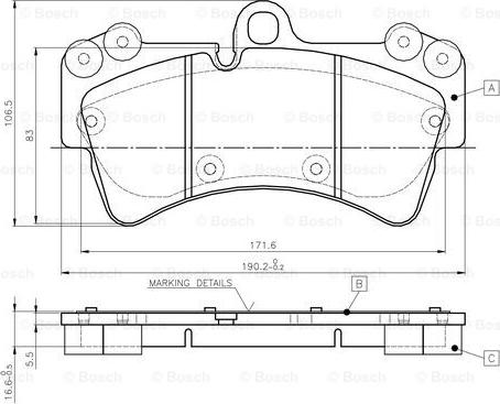 BOSCH 0 986 TB2 455 - Kit de plaquettes de frein, frein à disque cwaw.fr