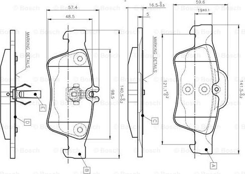 BOSCH 0 986 TB2 451 - Kit de plaquettes de frein, frein à disque cwaw.fr